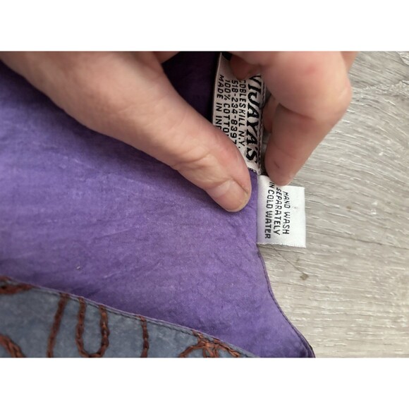 Vtg Patchwork Embroidered Whimsigoth Long Vest Or Jumper Dress Phoebe Pockets M - Picture 7 of 12